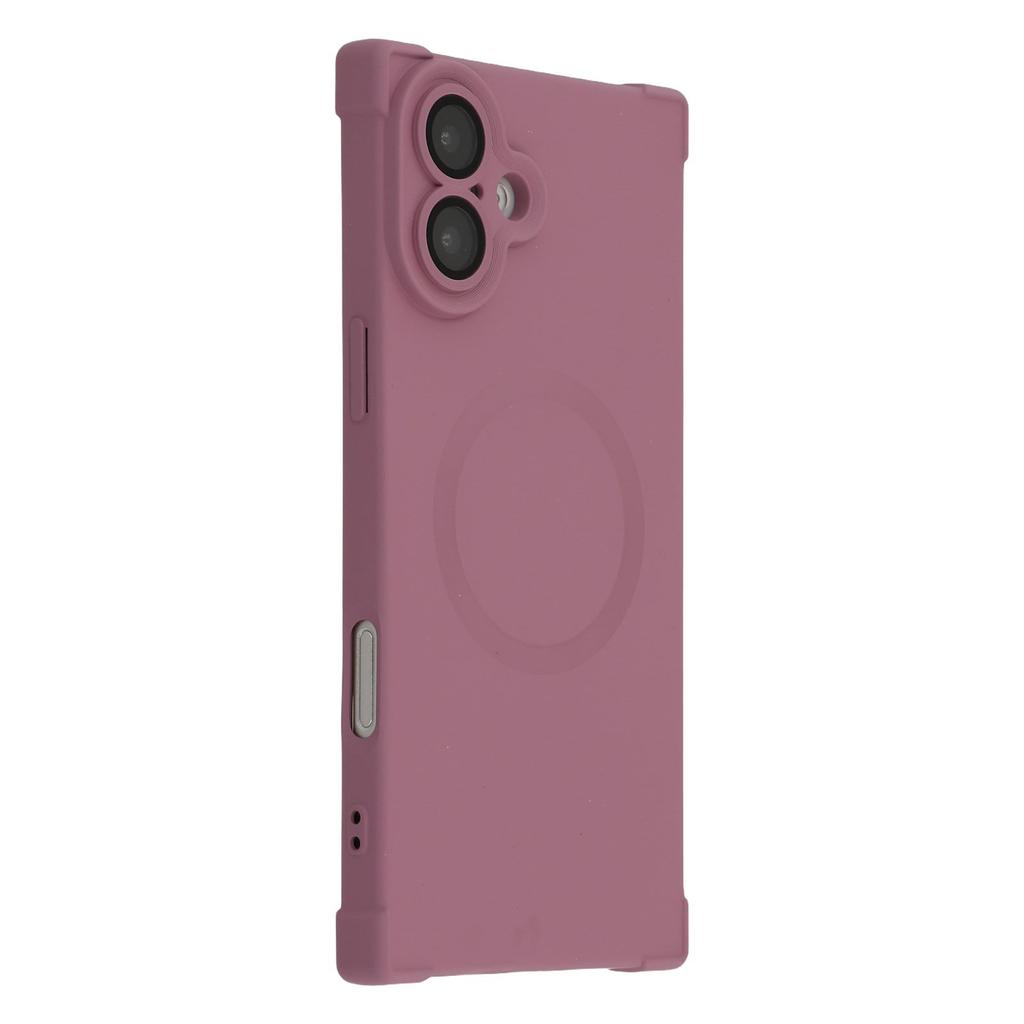 For iPhone 16 Case Compatible with MagSafe Straight Edge TPU Phone Cover with Camera Lens Protector