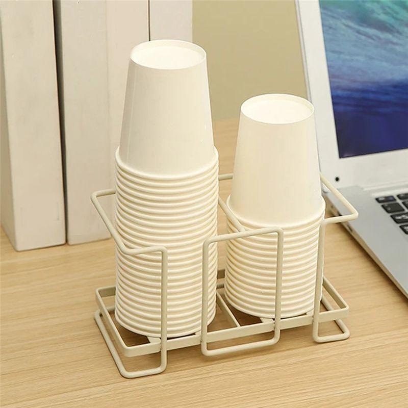 ABWR-Paper Cup Holder Disposable Cup Picker Iron Storage Floor Home Coffee Tea Cup Holder Can Be Used For Glass Cups