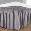 Wrap Around Dust Ruffle Bed Skirt - for Queen Size Beds with 14 in. Drop - Easy Fit Elastic Strap - Wrinkle Free, Machine Wash