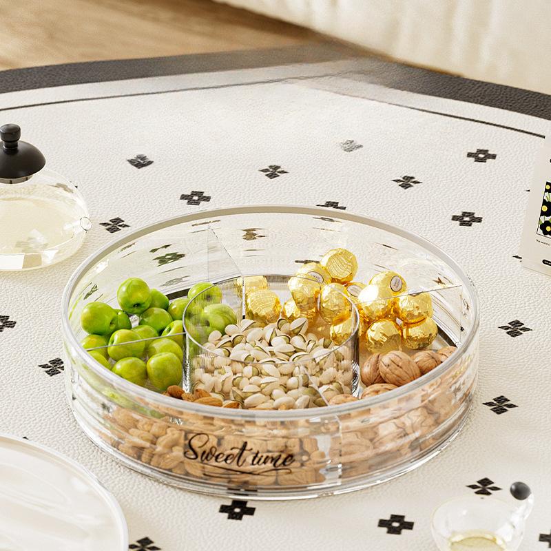 New Fruit Dining Plate Home Living Room Premium Dried Fruit Plate Snack Coffee Table Surface Nut Candy Storage Box Durable Durable