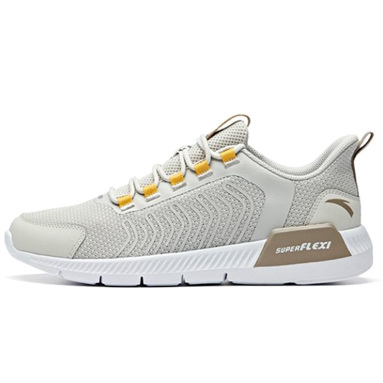 

New Anta Slip Resistant Cushioning Lightweight Breathable Low Top Running Shoes Men s Gray Yellow White 912015520-2 43