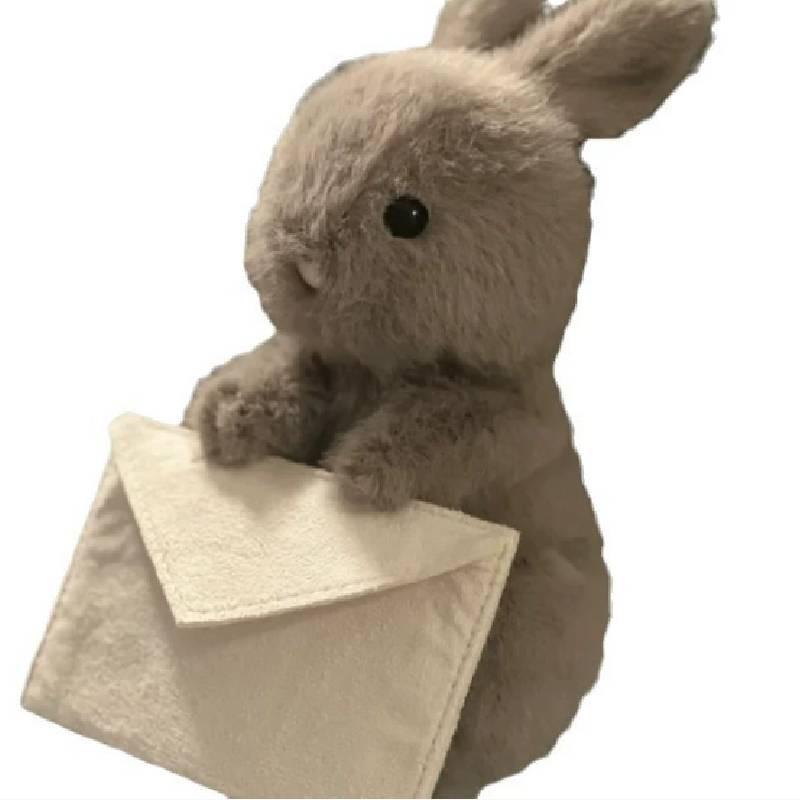 Cute Bunny Envelope Comforting Animal Plush Toy For Valentines Day Birthdays And