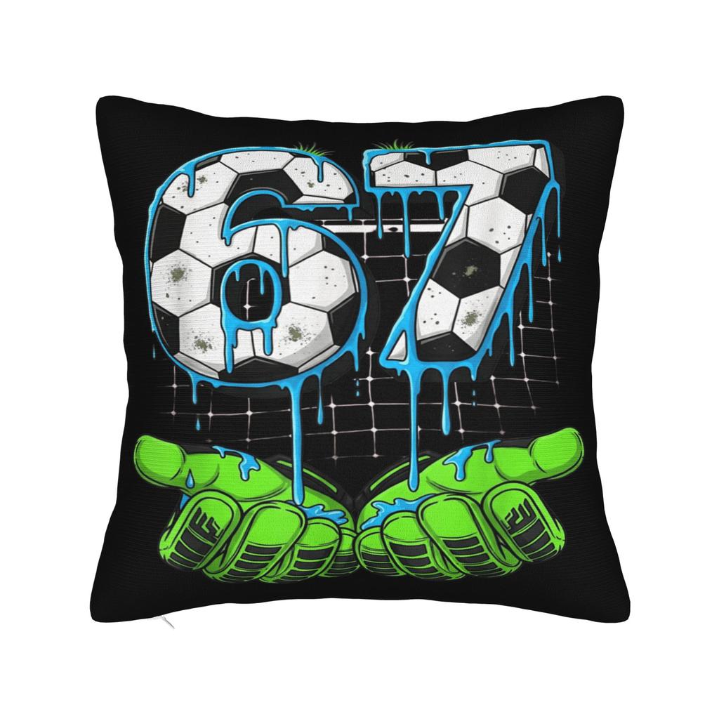 67 Sechs Sieben Italienisches Gehirnfäule Meme Kissenbezüge Lustiger Kissenbezug für Sofa Couch Bett Wohnzimmer Gemütlicher Kissenbezug