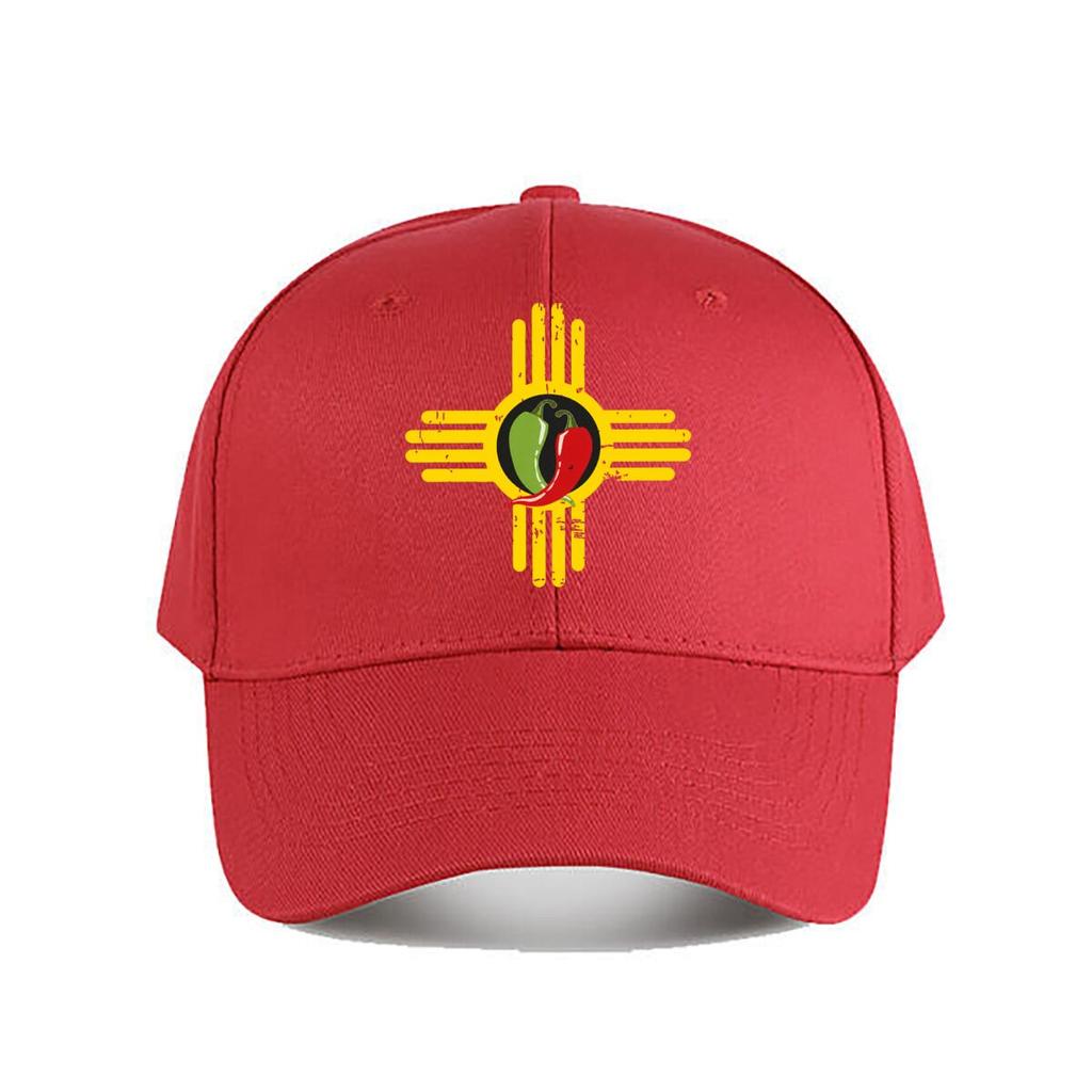 New Mexico Zia Symbol Red Green Chili Peppers Baseball Cap Fashion Unisex Sunhat Womens Outdoor Sports