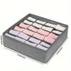 1pc Fabric Storage Box with 24 Compartments - Foldable Stackable Organizer for Socks Ties Underwear Space-Saving Drawer Divider