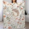 Cartoon Hedgehog Blanket Flannel Four Seasons Cute Animals And Plants Multi-Functional Lightweight Blanket Household Bedroom Blanket