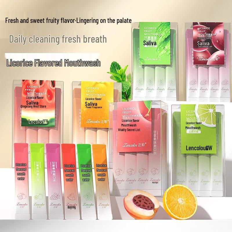 Fruit-Flavored Portable Mouthwash: Freshens Breath, Reduces Tartar, Quick Rinse, Long-Lasting Fragrance