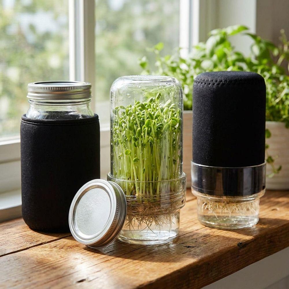 Blackout Sleeves Glass Sprout Growing Set Drain Cover Sprout Growing Container  Home Gardeners