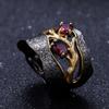 Gb 925 Sterling Silver Original Handmade Branch Rings Natural Rhodolite Garnet Gemstones Ring For Women Fine Jewelry