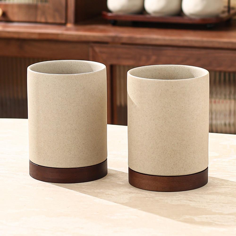 Ceramiczny stojak na sztućce z tacą ociekową Organizer na pałeczki Łyżka