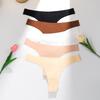 Summer Sexy Low Waist Sports Ice Silk T-word Underwear Pure Color Quick-drying Breathable Seamless Yoga Thong Women