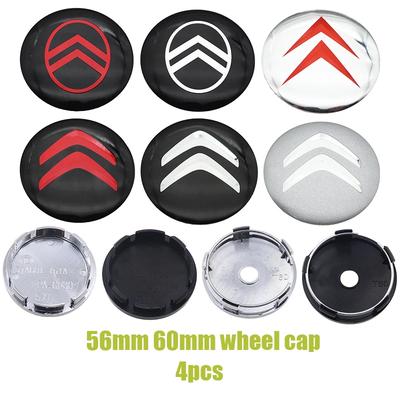 4pcs 3D 56mm 60mm Logo Car Wheel Emblem Wheel Center Hub Cap Auto Rim Refit Dust-proof Badge Covers Styling Accessories
