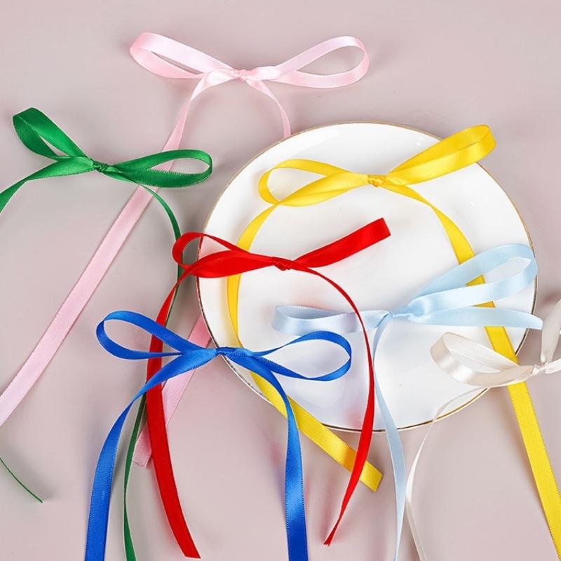 1cm Einfarbiges Doppelseitiges Band für Basteln Hochzeitsdekorationen DIY Ripsbänder Schleife Geschenke Kartenverpackung 100 Yards/Rolle