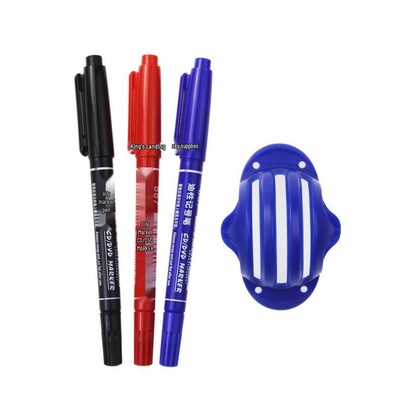 Golf Ball Line Marker 3-Piece Set with Dual-Ended Pen