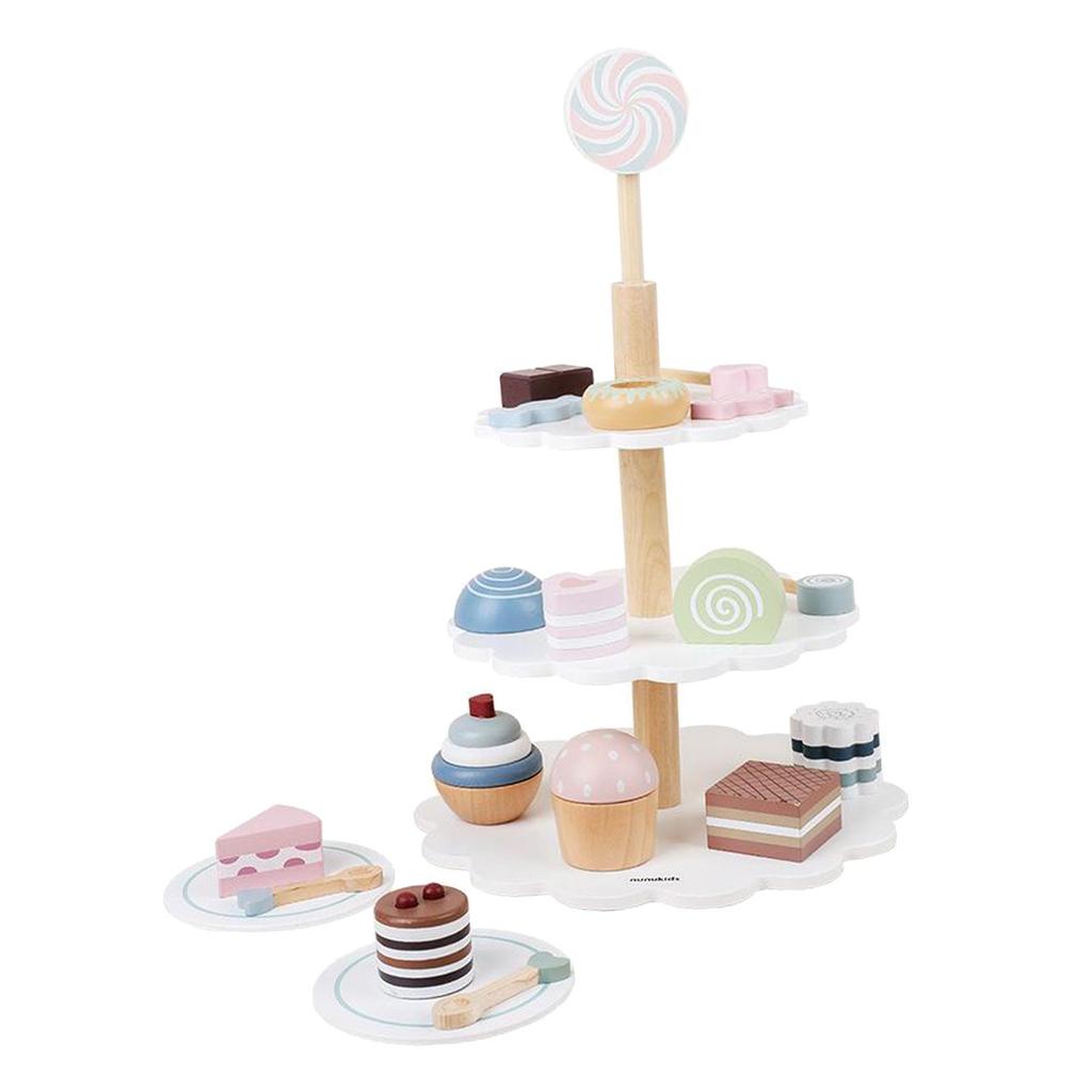 2 Pretend Food Set Play Desserts Cake and Donuts - Birthday Gifts Toy for Boys, Girls,
