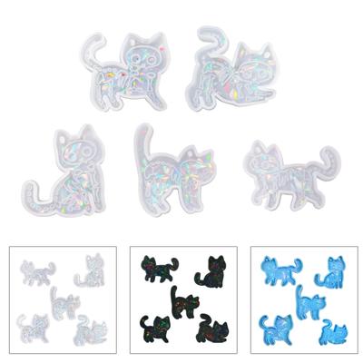 Niedliche Silikonformen in Katzenform, zum Selbermachen, handgefertigt, Basteln, holografische Harzformen, Schlüsselanhänger, Ohrringe, Anhänger, Werkzeug, langlebig