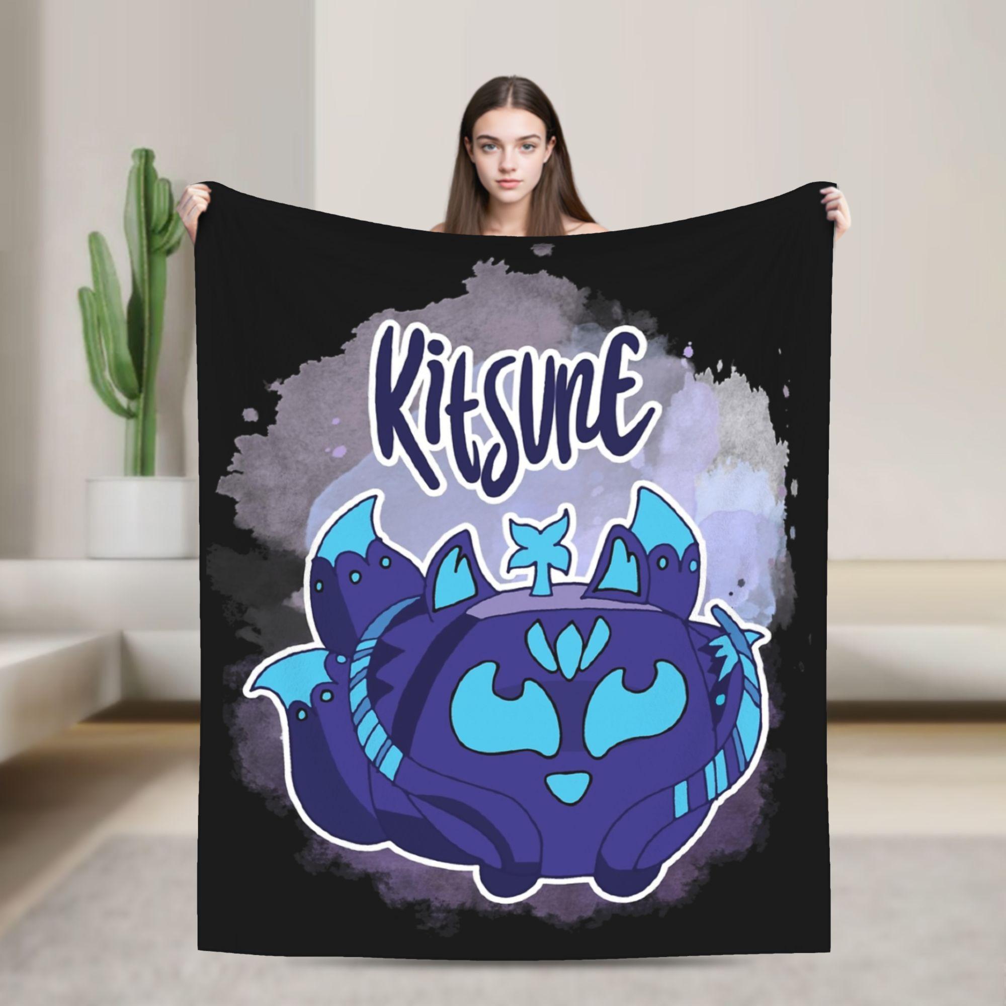 B-Blox Kitsune All Characters Fruits Blanket Game Cartoon Fuzzy Throw Blanket Decoration Ultra-Soft Warm Bedspread Multifunction 75x90cm