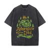 Adventure Land Dice Gaming Art Daily Commute Vintage Distressed T Shirt Loose Washed Sleeve