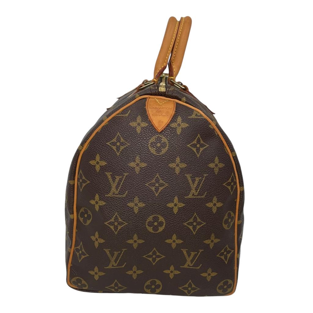 Used Louis Vuitton Monogram Speedy 35 M41524 Boston Bag Canvas Brown Authentic 1213