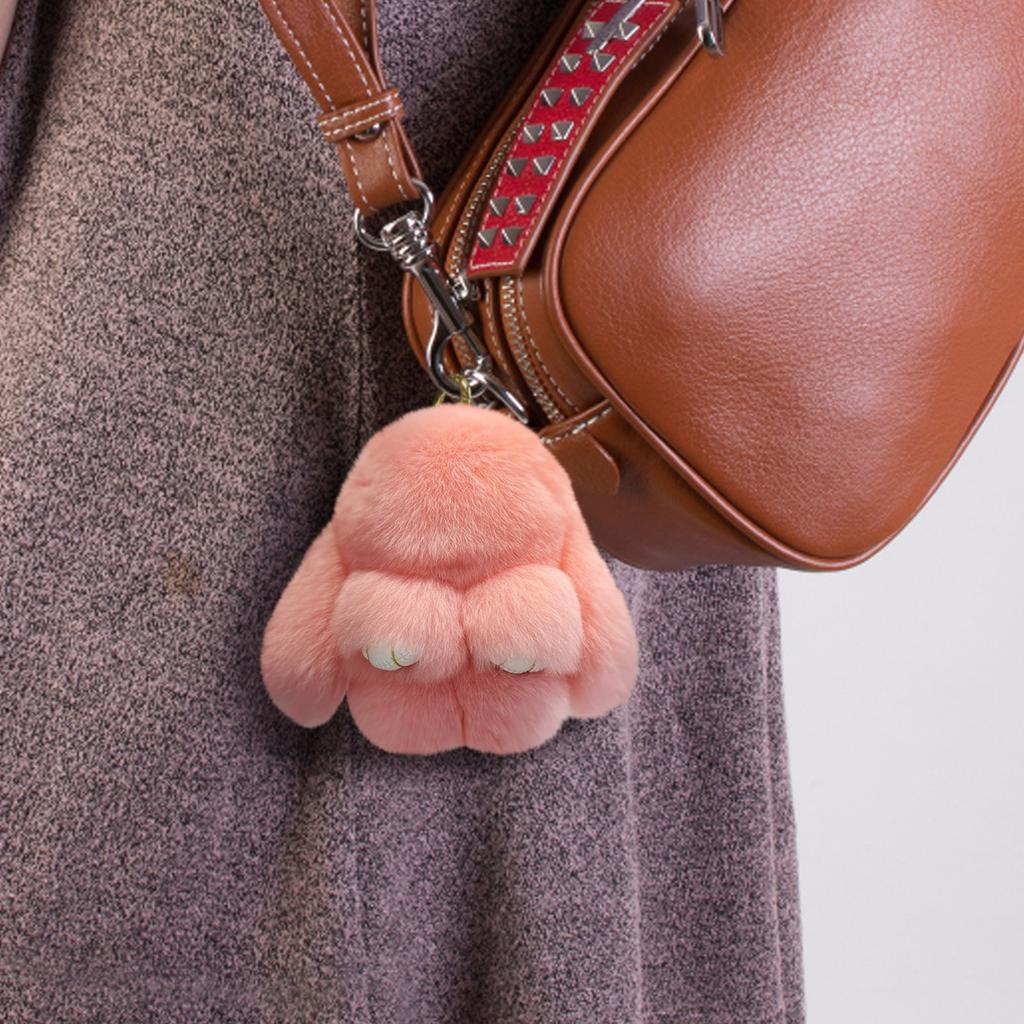 Handmade Soft Bunny Pompom Charmss, Fluffys Bunny Keychain, Faux  Furs Keyring Pendant For Girls