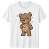 Tired Bear Holding Tiny Heart T-Shirt Valentines Humor Valentines Day