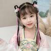 Chinese Style Hair Kids Hanfu Flower Tassel Hairpin Synthetic Braided Wig Princess Hair Band