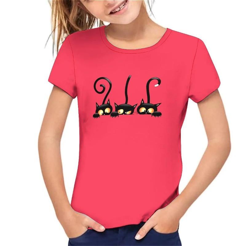 kids t shirt Summer Children's Cute Animal Print Style Simple Casual Round Neck Pullover Short Sleeved T-shirt