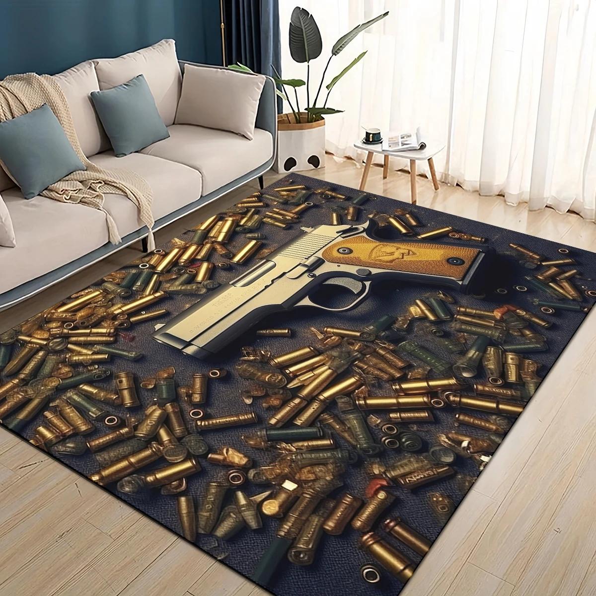 

Стиль Милитари Стрелять Оружие Арсенал Горячее Оружие Ковер для Гостиной Спальни Дома Декорация Дивана, Детский Напольный Коврик 60*90cm