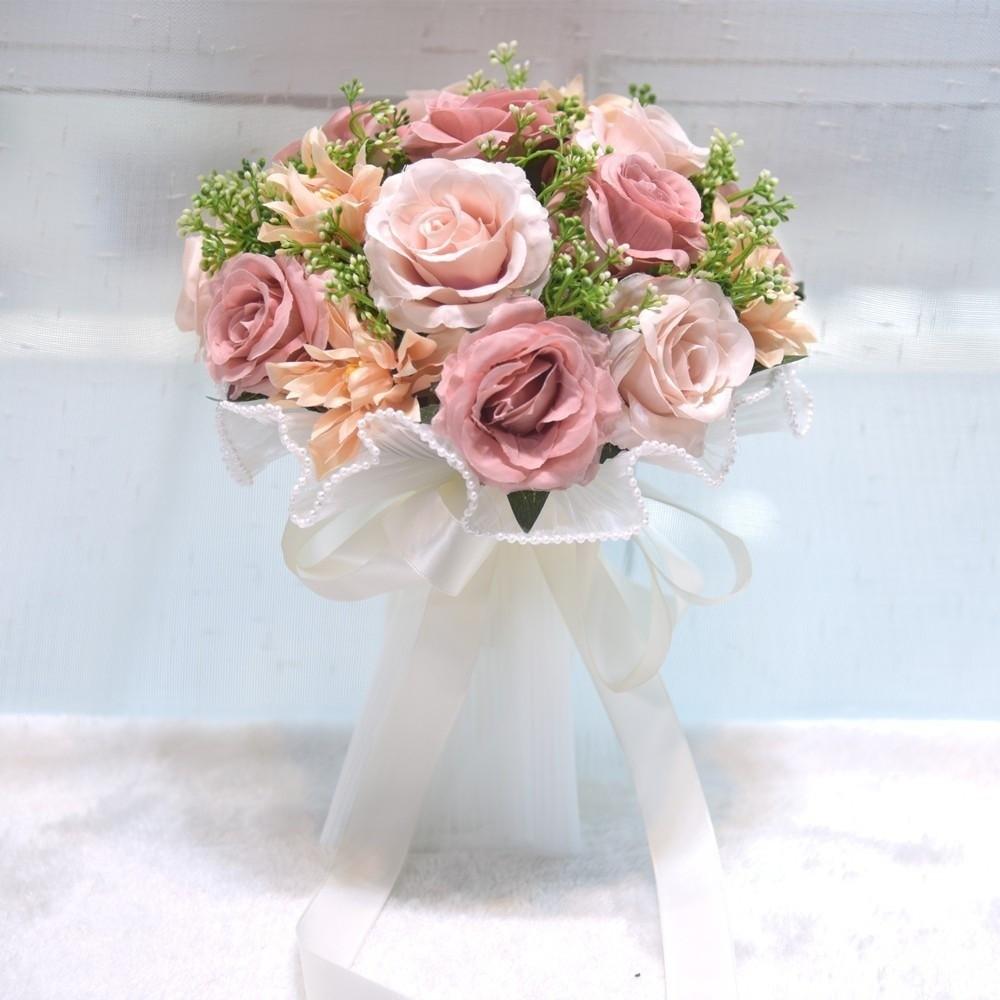 Artificial Silk Flowers Romantic Wedding Bouquets Exquisite White Rose Bouquet Valentine's Day