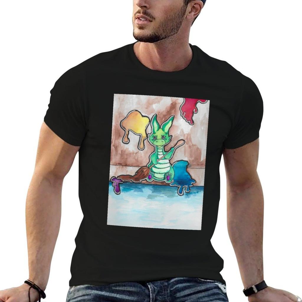 Painter Dragon Tshirt Oversized Cute Clothes T Shirt For Unisex