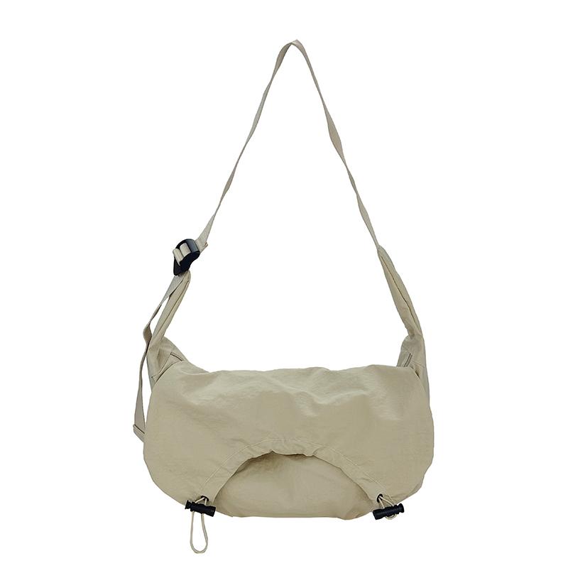 

Summer Solid Color Nyl Large Capacity Shoulder Bag Ccise Bags for Women Durable Casual Versatile Crossbody Bags бежевый