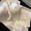Women's Ice Silk Lace Pajama Set: Long Sleeve, Long Pants, Solid Color