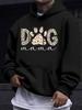 American/European Style Unisex Autumn/Winter Printed Hoodie Long-Sleeve Sweatshirt, Leopard Print Paw Print with  Letter Trendy Hooded Print Sweatshir