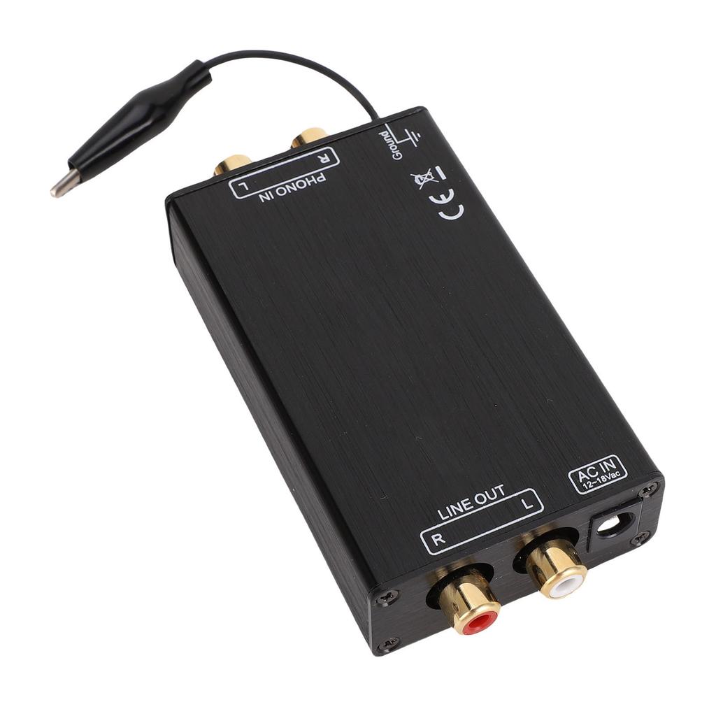 Phono Preamp 2 Input 2 Output Super Low Noise Mini Stereo Audio Phono Preamp with 2 Composite Video Interface for Record Player