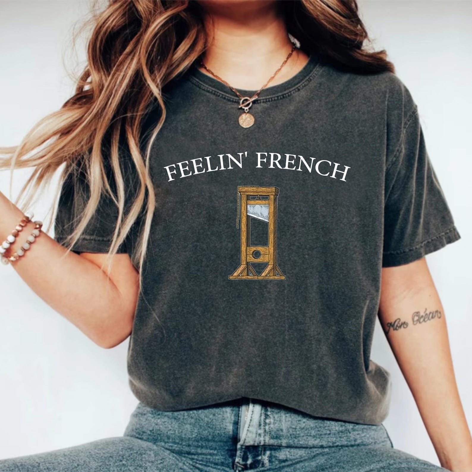 Comfort Colors Feelin French Guillotine Shirt - Anti-Capitalist Tee M