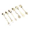 6Pcs Set Innovative Vintage Retro Zinc Alloy Spoons Fork Set Cutlery Kitchen Accessory