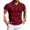 Męska letnia koszulka polo slim fit do biegania i fitnessu, bardzo elastyczna, w pionowe paski, z długim rękawem