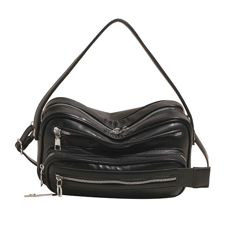 Ladies Luxury Bags Csw003 Women's Soft Pu Leather Messenger Bag For Multiple Zippers Shoulder Bag Casual Handbag Big Travel Crossbody Bags Large Capacity