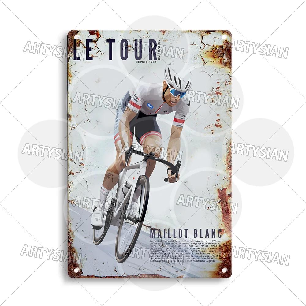 Tour de France Cycling Metal Sign Alpe d’Huez Mont Ventoux Le Jura Auvergne Mont Blanc Champs-Élysées Col du Tourmalet NICE