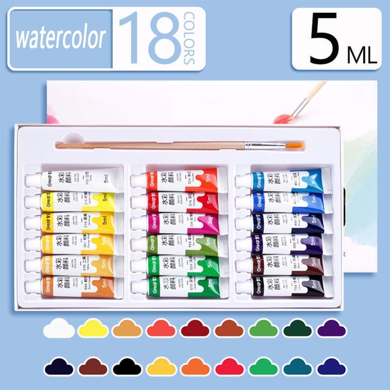 Gouache Paint Set Watercolor Tubes (0.17 Oz, 5 Ml) Rich Pigments Non Fading Washable Paints for Artist Hobby Painters