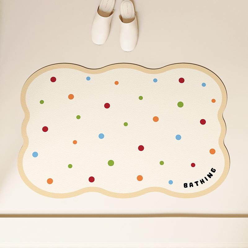 Diatom Mud Floor Mat Cream-air Bathroom Floor Mat Household Water Absorption Quick-drying Foot Mat Bathroom Door Dirty-resistant Anti-slip Mat