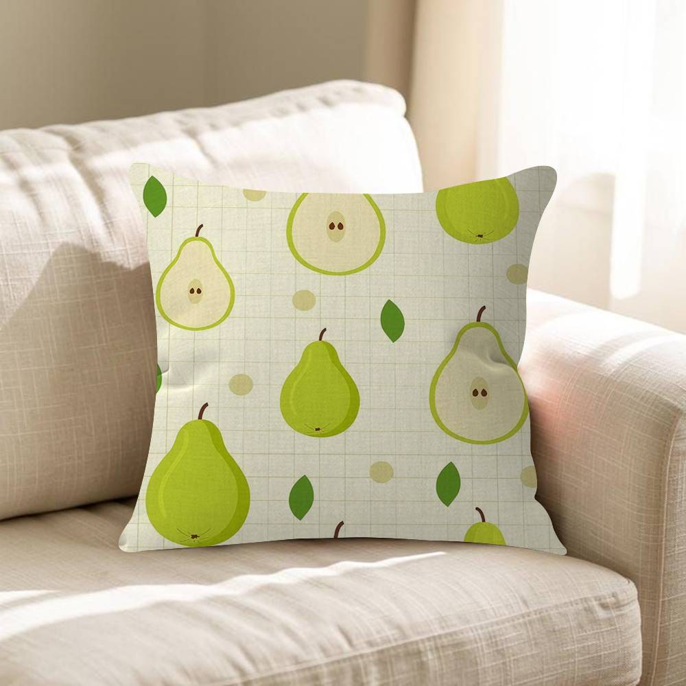 Fresh Green Pears Cushion Cover Pillowcase Upholstery Sofa Throw Pillow Home Decor Pillowcas