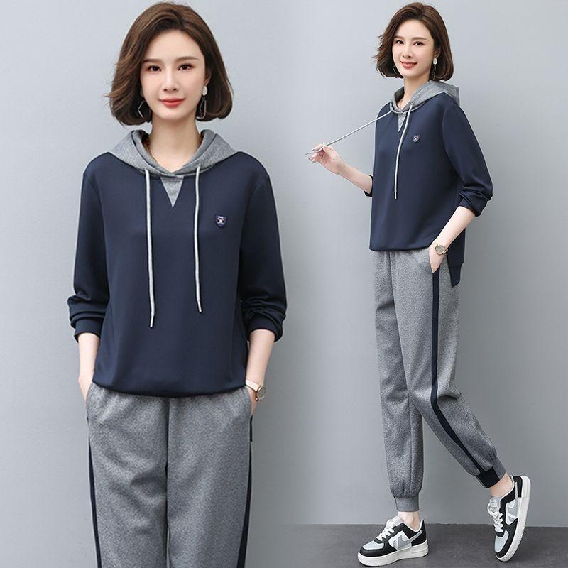 Sports Suit Women's Spring and Autumn Fashion with A Complete Set of Casual Small Sweater Two-piece Suit