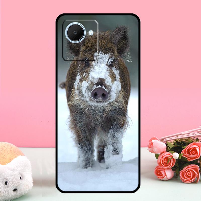 Wild boar For Realme C55 C71 C53 C67 C75 C61 C33 C63 C51 C65 10 11 12 13 14 15 Pro Plus GT7 Pro Case