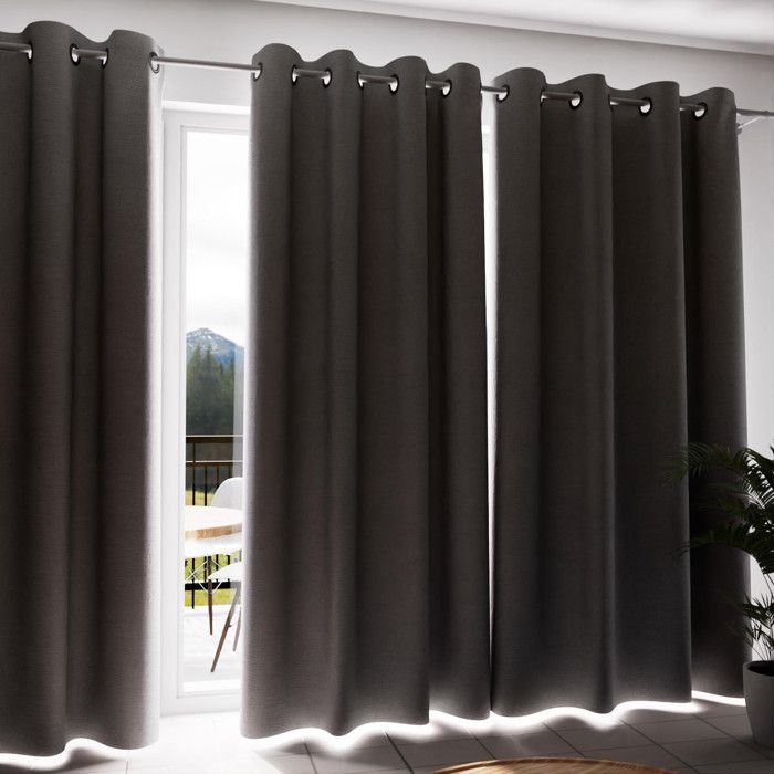 Insulating and 100% Blackout Eyelet Curtain 135x250 Cm ECLIPSE Taupe, by Soleil D'ocre
