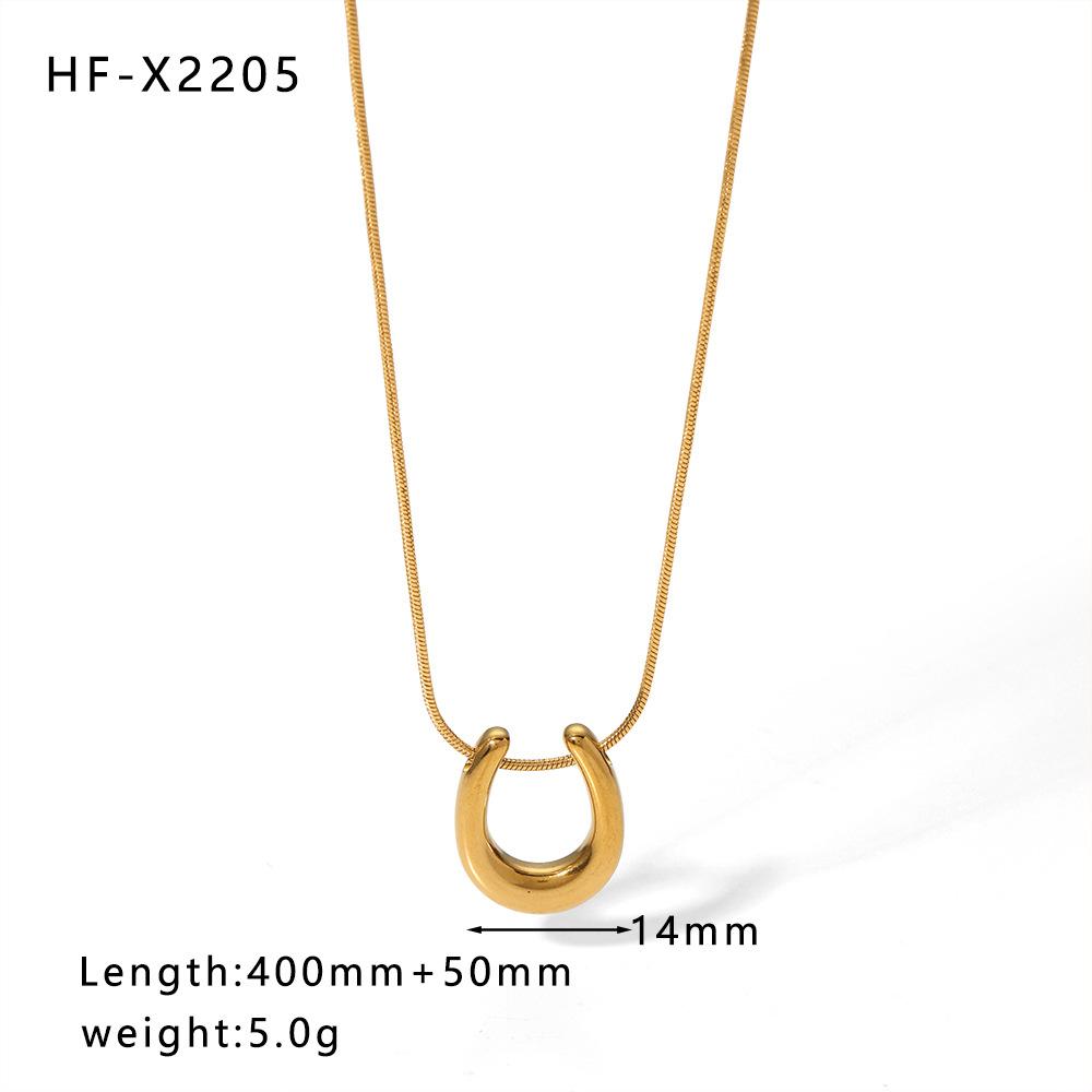 Stainless Steel Cat Eye Pendant Necklace For Women Gold Color Link Chain Neck Accessory