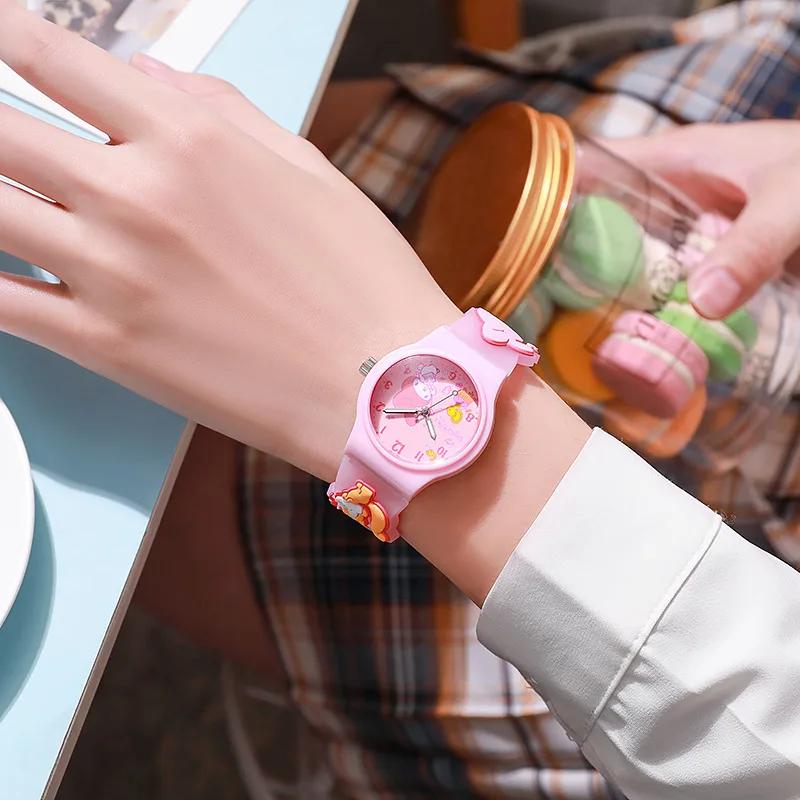 New Kt Cat Watch Kawaii Cartoon Cinnamoroll Hello Kitty Melody Kuromi Quartz Watches Cute Anime Birthday Gifts For Kids