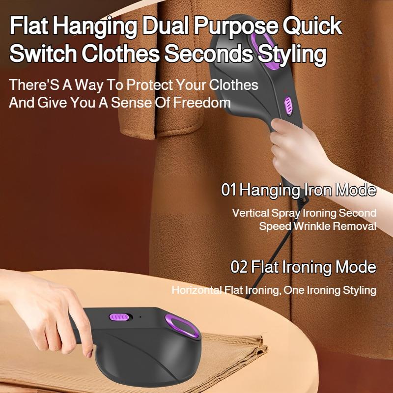 Handheld Garment Steamer USB-Powered Portable Hanging/Flat Iron One-Touch Operation Wrinkle Remover for Home/Travel Use