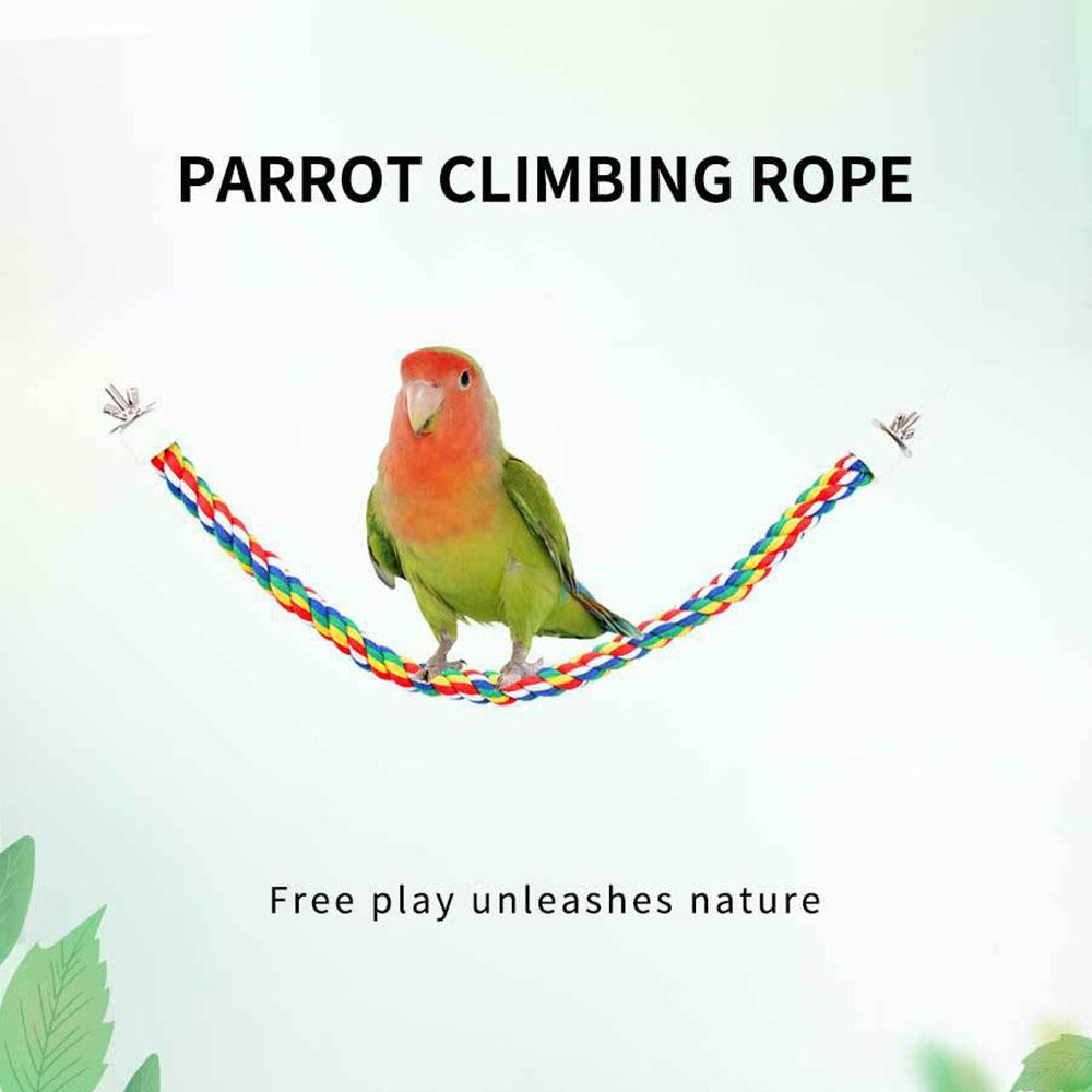 Flexible Spiral Bird Rope Perch Colorful Bendable Cotton Climbing Rope Stand Toy for Parrots, Budgies, Cockatiels, Cage Accessories