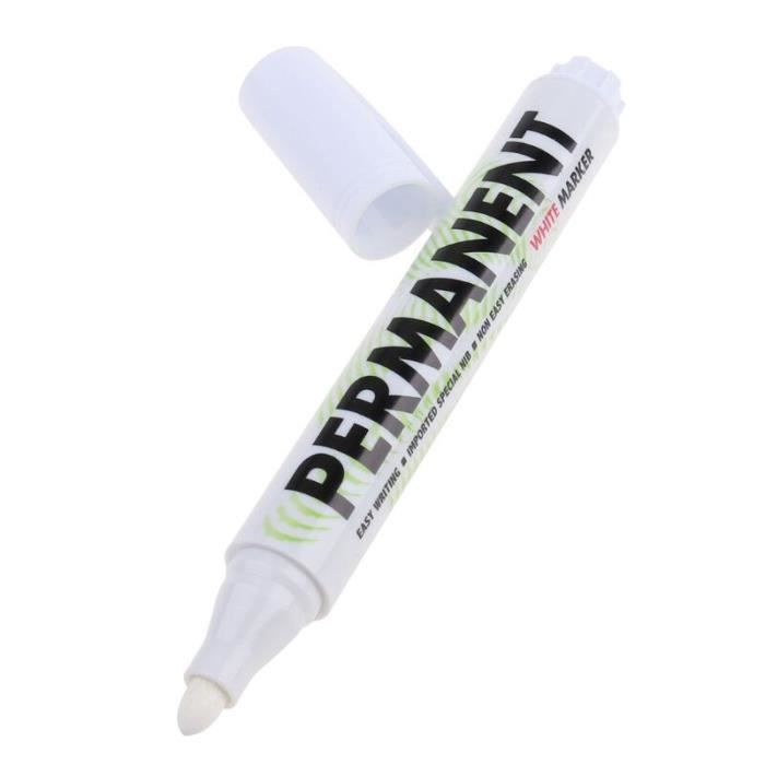 Stylo marqueur - Q6PA7HH802138 - Blanc - Encre permanente étanche - Pointe 3mm